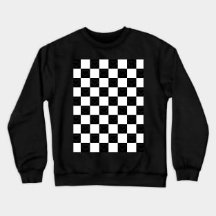 Checkerboard Hearts in Black and White Crewneck Sweatshirt